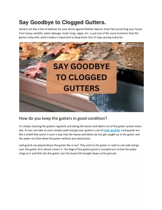 Say Goodbye to Clogged Gutters