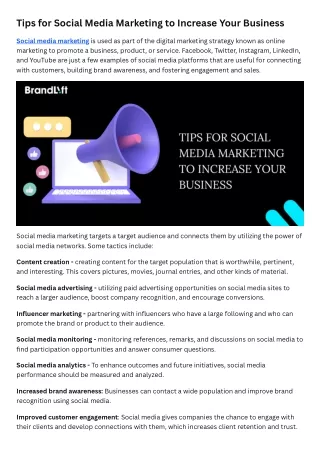 Tips for Social Media Marketing to Increase Your Business