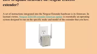 how to update firmware on netgear ex6100 extender