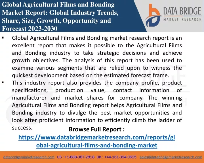 global agricultural films and bonding market