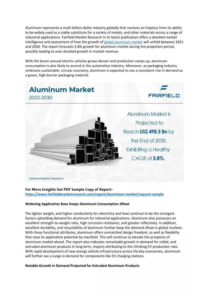 aluminum represents a multi billion dollar