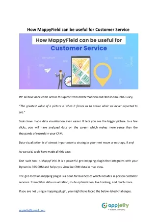 how mappyfield can be useful for customer service
