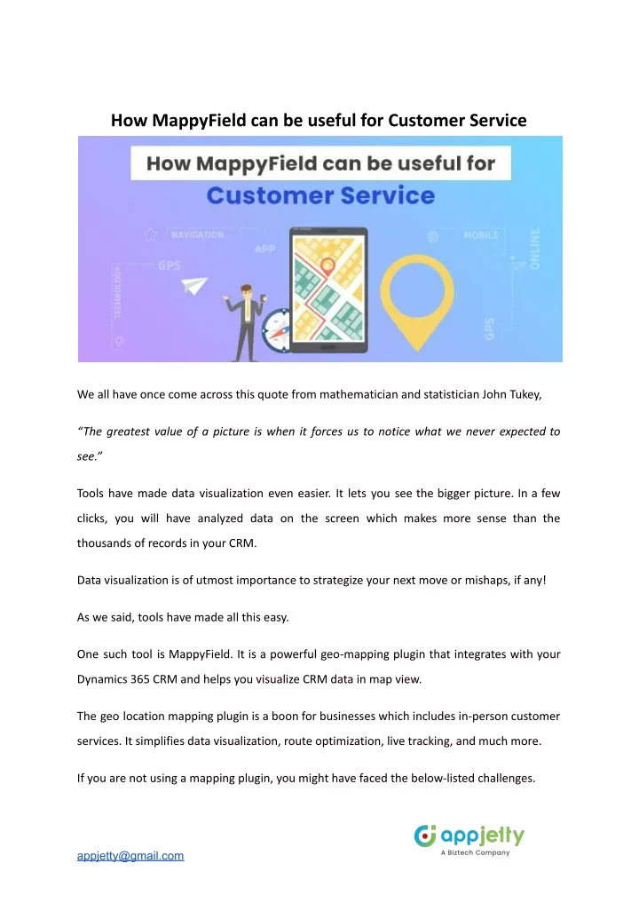 how mappyfield can be useful for customer service