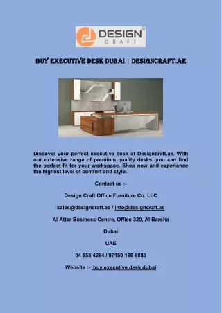 Buy Executive Desk Dubai  Designcraft.ae