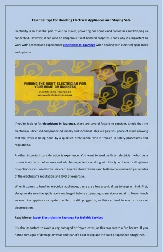 Finding the Right Electrician for Your Home or Business