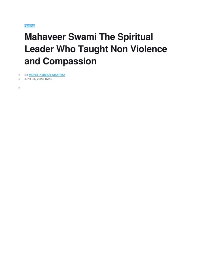 people mahaveer swami the spiritual leader