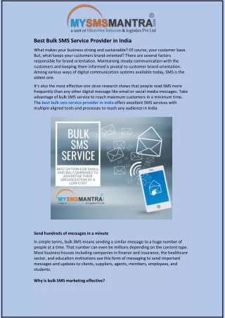 Best Bulk SMS Service Provider in India