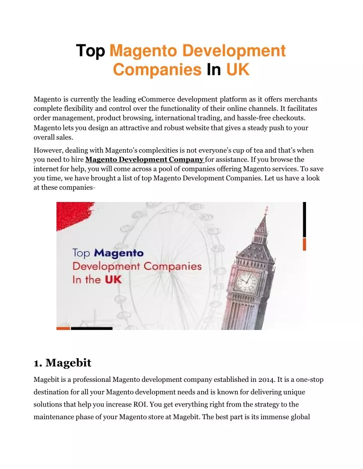 top magento development companies in uk