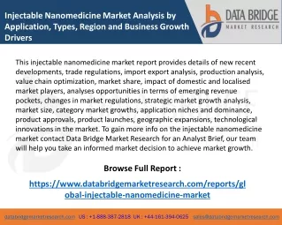 Injectable Nanomedicine Market