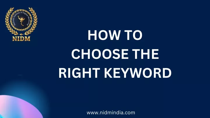 how to choose the right keyword