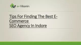 A Comprehensive Guide to the Right E-commerce SEO Agency in Indore