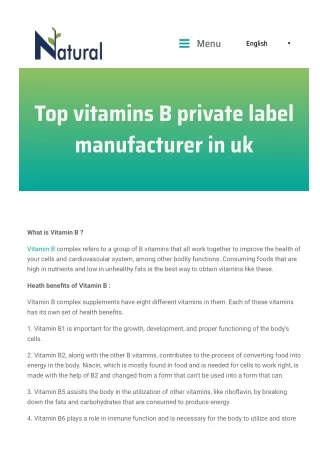 Manufacturer Private Label - Natural Private Label