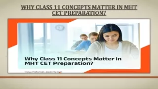 Why Class 11 Concepts Matter In MHT CET