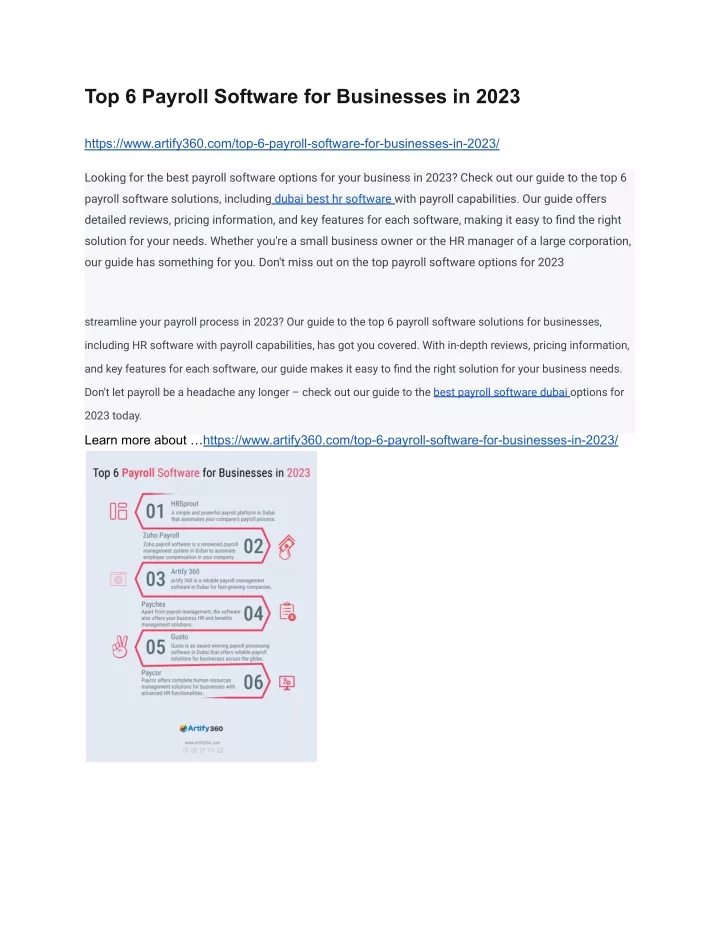 top 6 payroll software for businesses in 2023