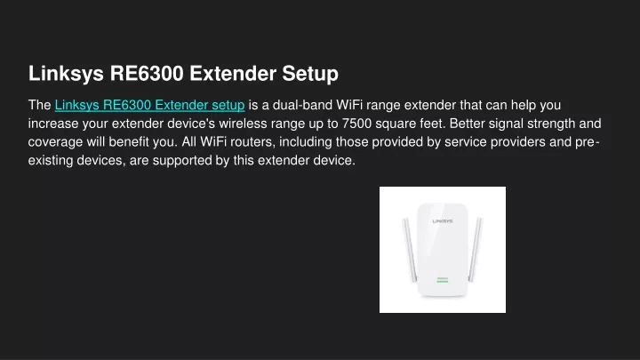 linksys re6300 extender setup