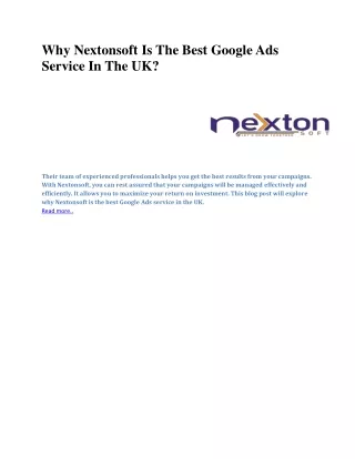 why nextonsoft is the best google ads service