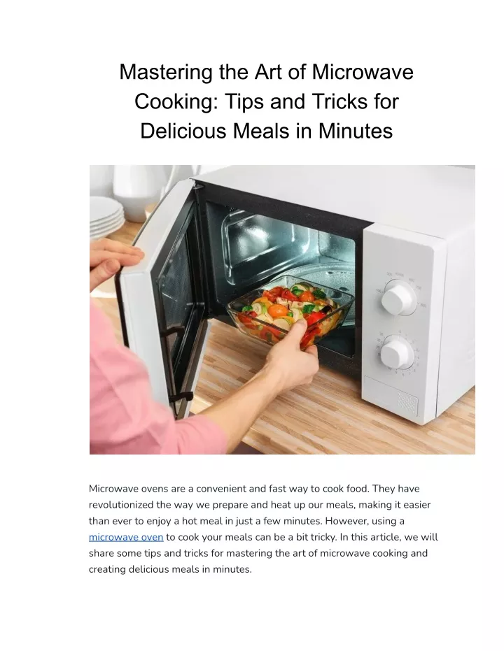 mastering the art of microwave cooking tips