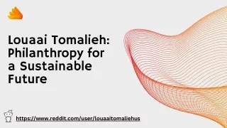 Louaai Tomalieh Philanthropy for a Sustainable Future