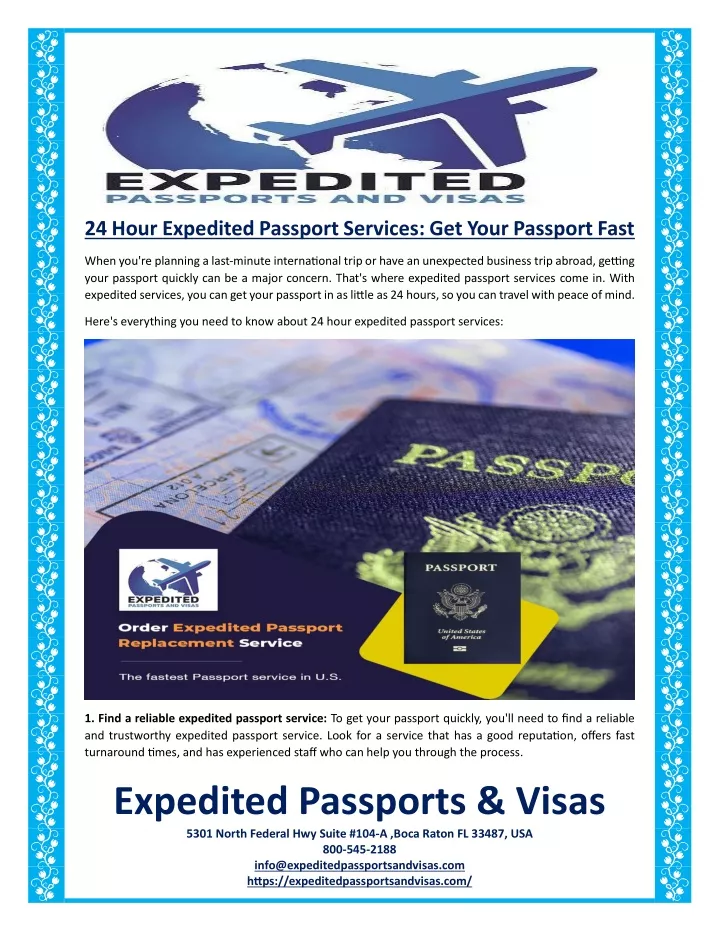 24 hour expedited passport services get your