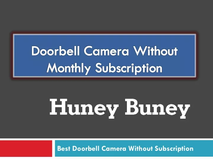 doorbell camera without monthly subscription