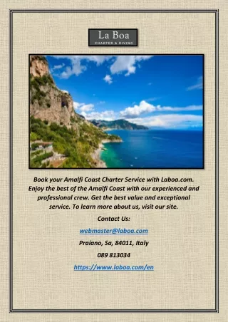 book your amalfi coast charter service with laboa