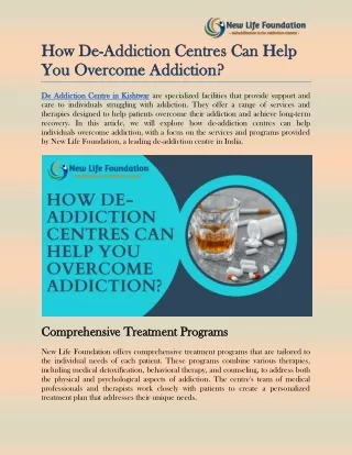 How De-Addiction Centres Can Help You Overcome Addiction?