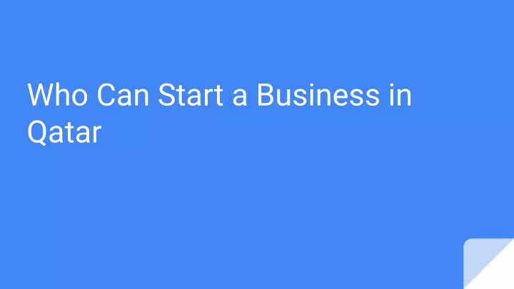 who can start a business in qatar