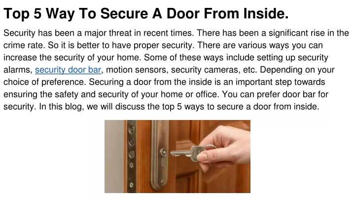 top 5 way to secure a door from inside