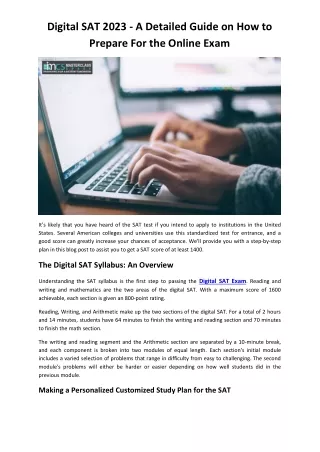digital sat 2023 a detailed guide