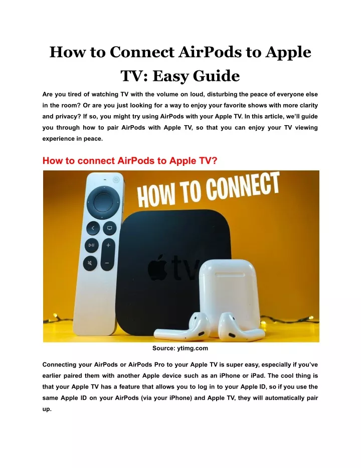 how to connect airpods to apple tv easy guide