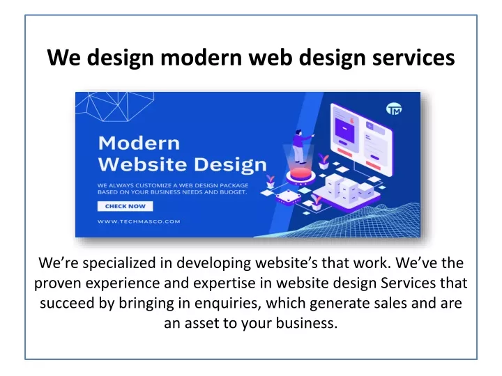 we design modern web design services