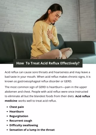 How  To Treat Acid Reflux Effectively