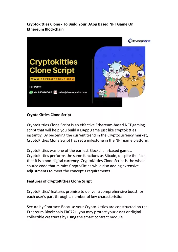 cryptokitties clone to build your dapp based