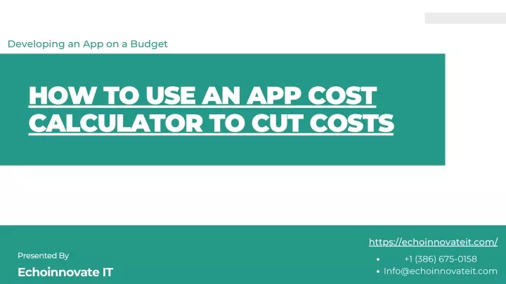 developing an app on a budget