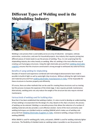 different types of welding used