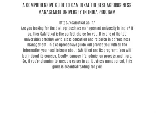 a comprehensive guide to cam utkal the best