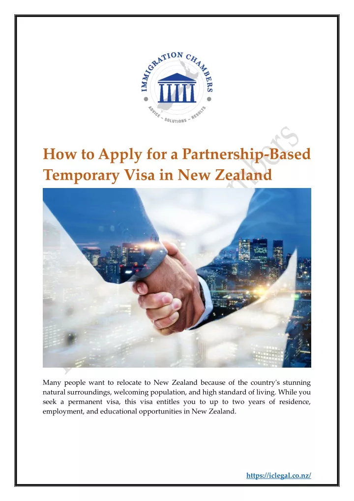 Ppt How To Apply For A Partnership Based Temporary Visa In New Zealand Powerpoint Presentation 9571