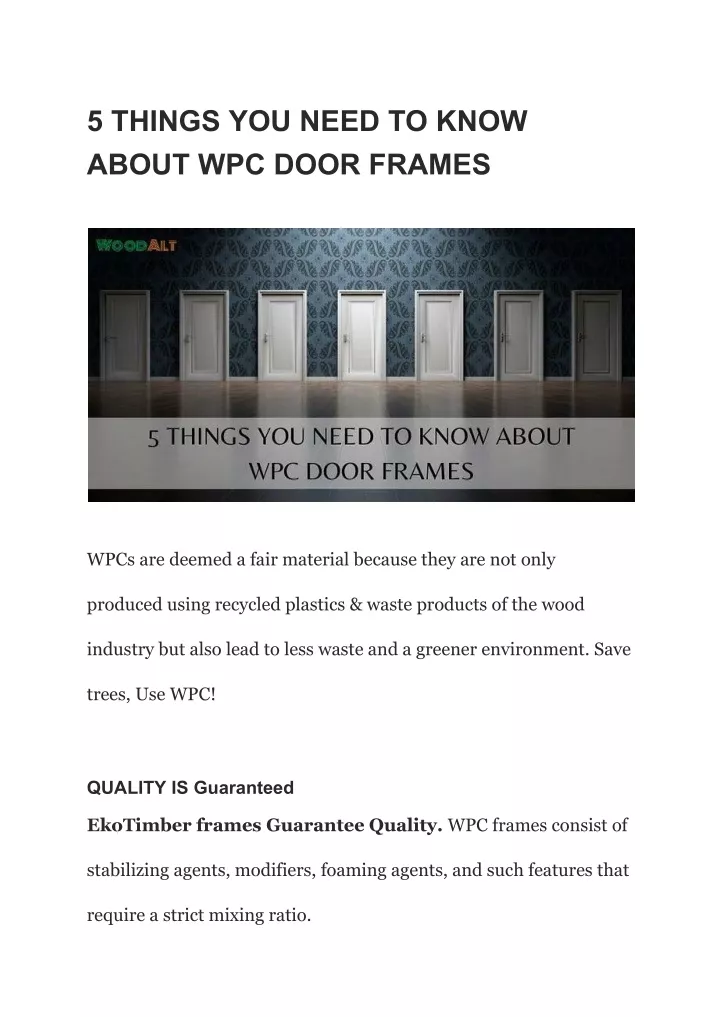 5 things you need to know about wpc door frames