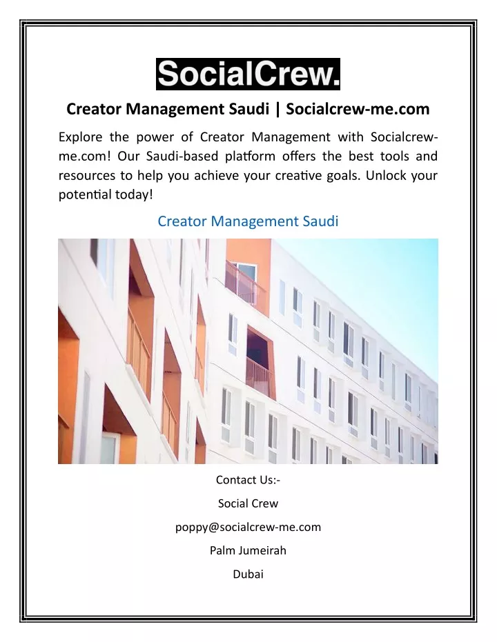 creator management saudi socialcrew me com