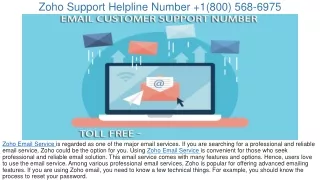zoho support helpline number 1 800 568 6975