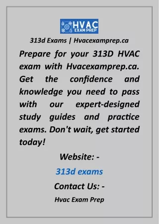313d Exams  Hvacexamprep.ca