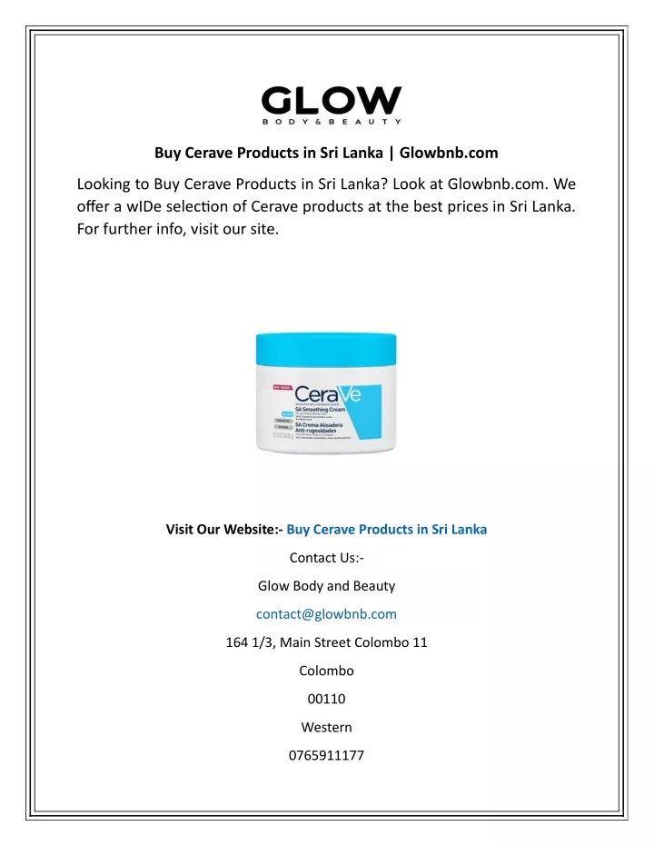 buy cerave products in sri lanka glowbnb com