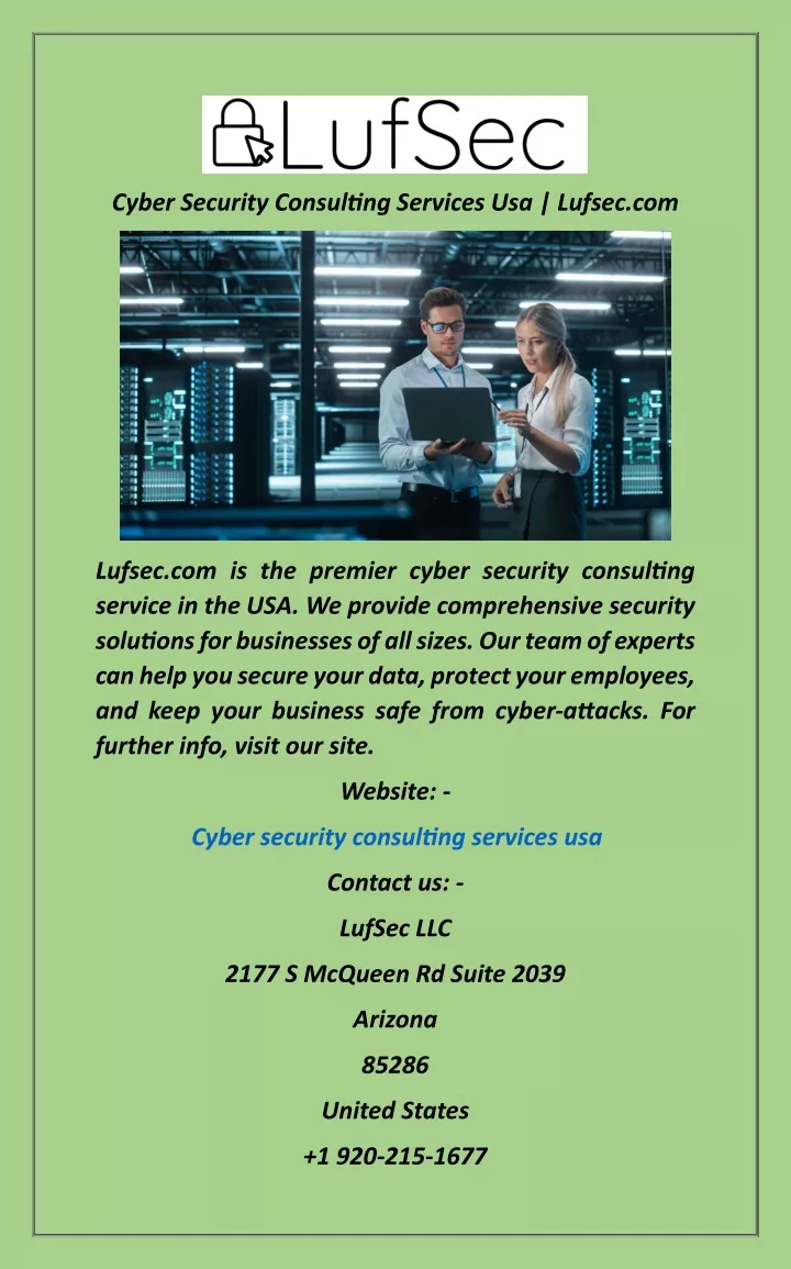cyber security consulting services usa lufsec com
