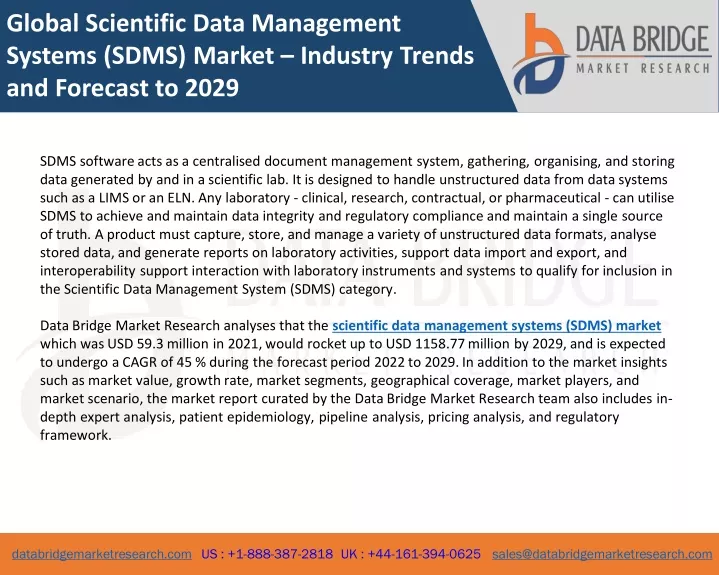 global scientific data management systems sdms