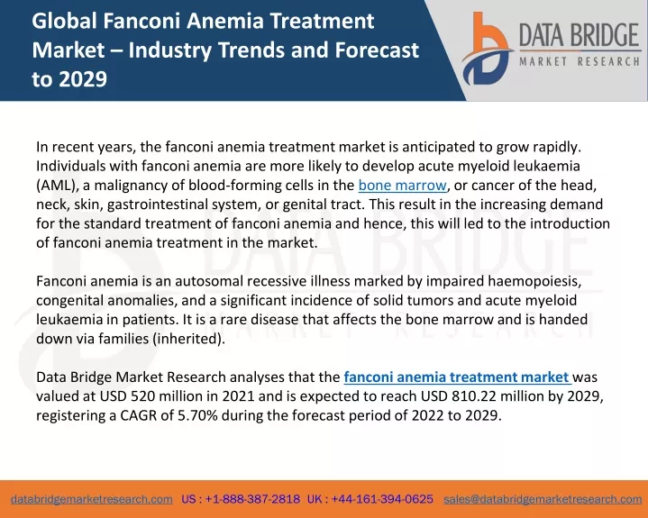 global fanconi anemia treatment market industry