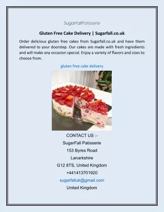 Gluten Free Cake Delivery  Sugarfall.co.uk
