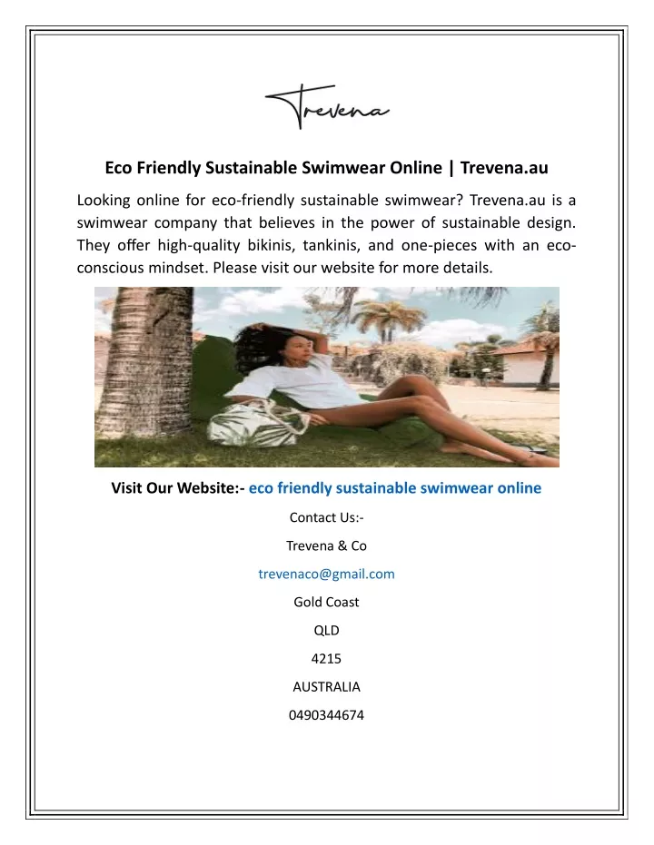 eco friendly sustainable swimwear online trevena