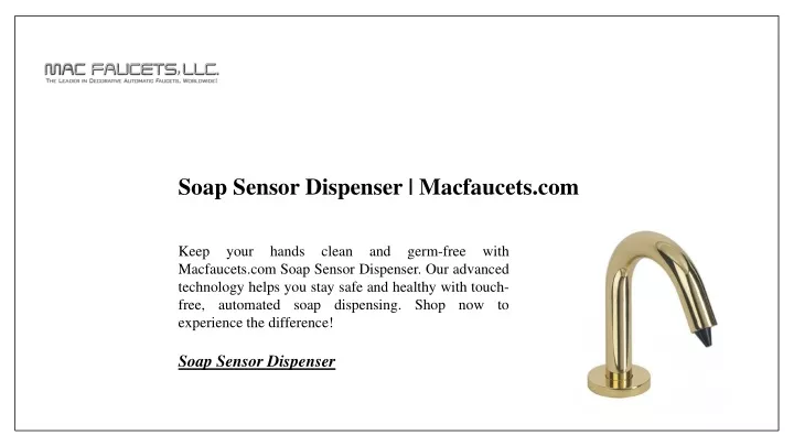 soap sensor dispenser macfaucets com