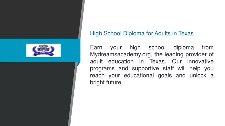 high school diploma for adults in texas earn your