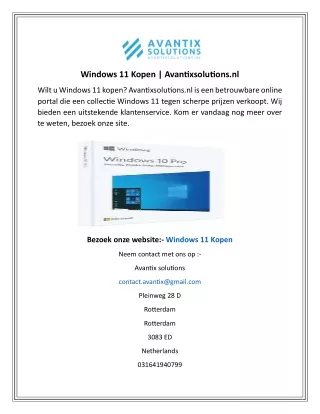 Windows 11 Kopen  Avantixsolutions.nl